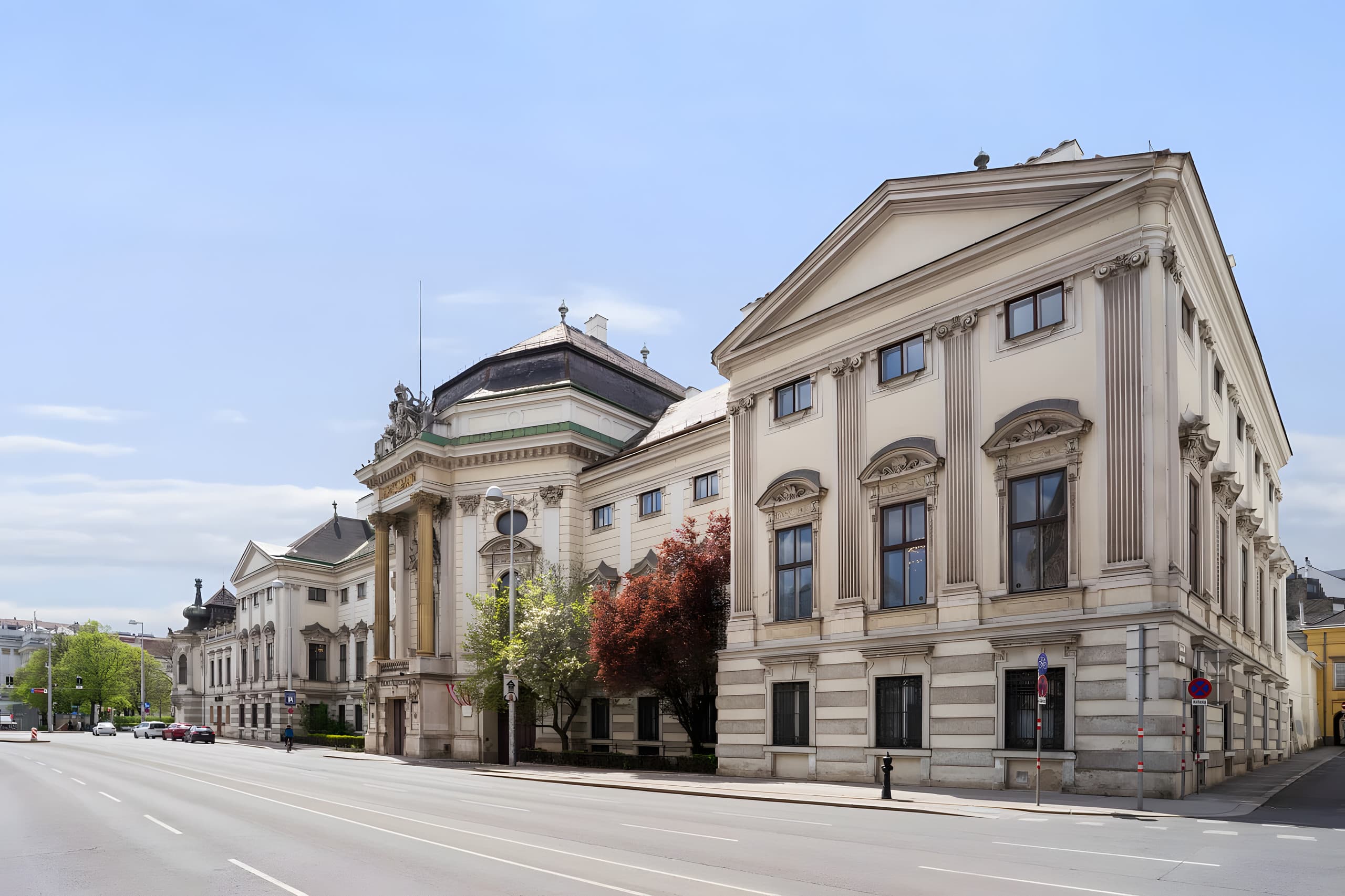Barocke Fassade des Palais Auersperg an der Wiener Zweierlinie